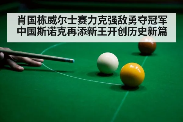 肖国栋威尔士赛力克强敌勇夺冠军 中国斯诺克再添新王开创历史新篇
